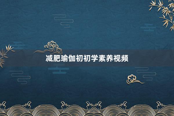 减肥瑜伽初初学素养视频